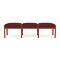 Lesro Lenox Wood 3 Seat Bench Wood Frame, Cherry, OH Wine Upholstery LW3001 - alternate 1